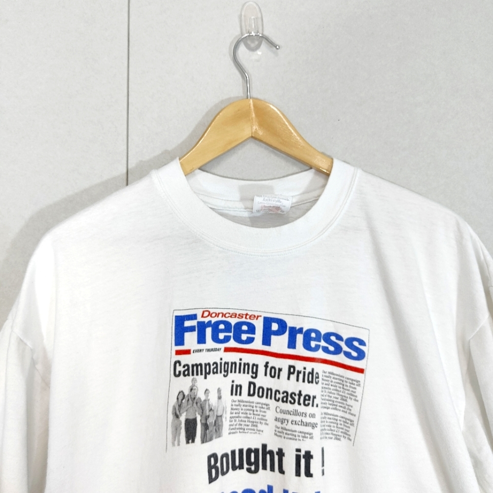 Hanes Top Vintage T-Shirt Size XL Free Press Doncaster Short Sleeve - Picture 4 of 7